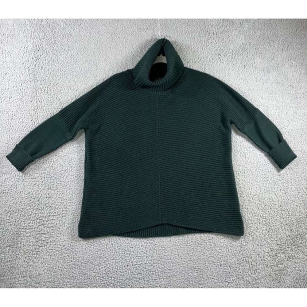 Chunky Knit Turtleneck Sweater S Ribbed Knit Oversized High Low Hem Lagenlook